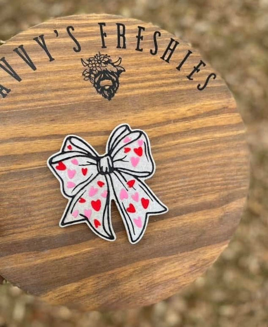 Bow with Hearts Silicone Freshie Mold - Red River Mold Co