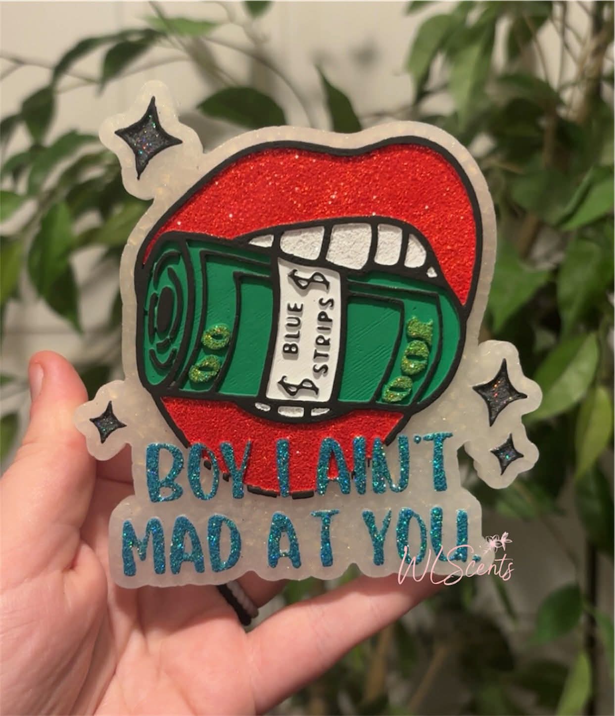 Boy I Ain't Mad At You Blue Strips Mouth Silicone Freshie Mold (COPYRIGHT PROTECTED) - Red River Mold Co