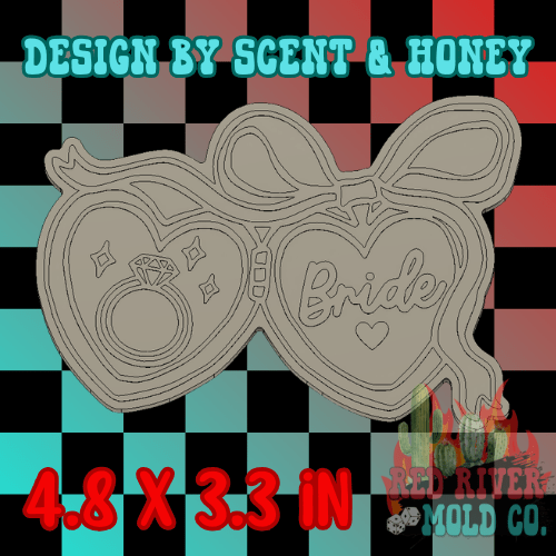 Bride Heart Locket with a bow Silicone Freshie Mold - Red River Mold Co