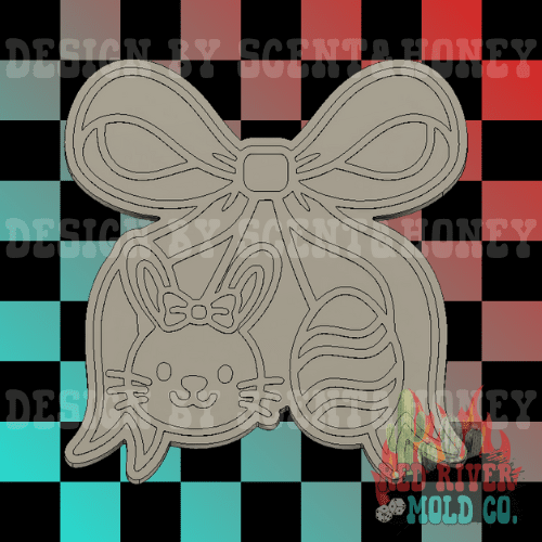 Bunny & Egg Cherries with a Bow Silicone Freshie Mold - Red River Mold Co