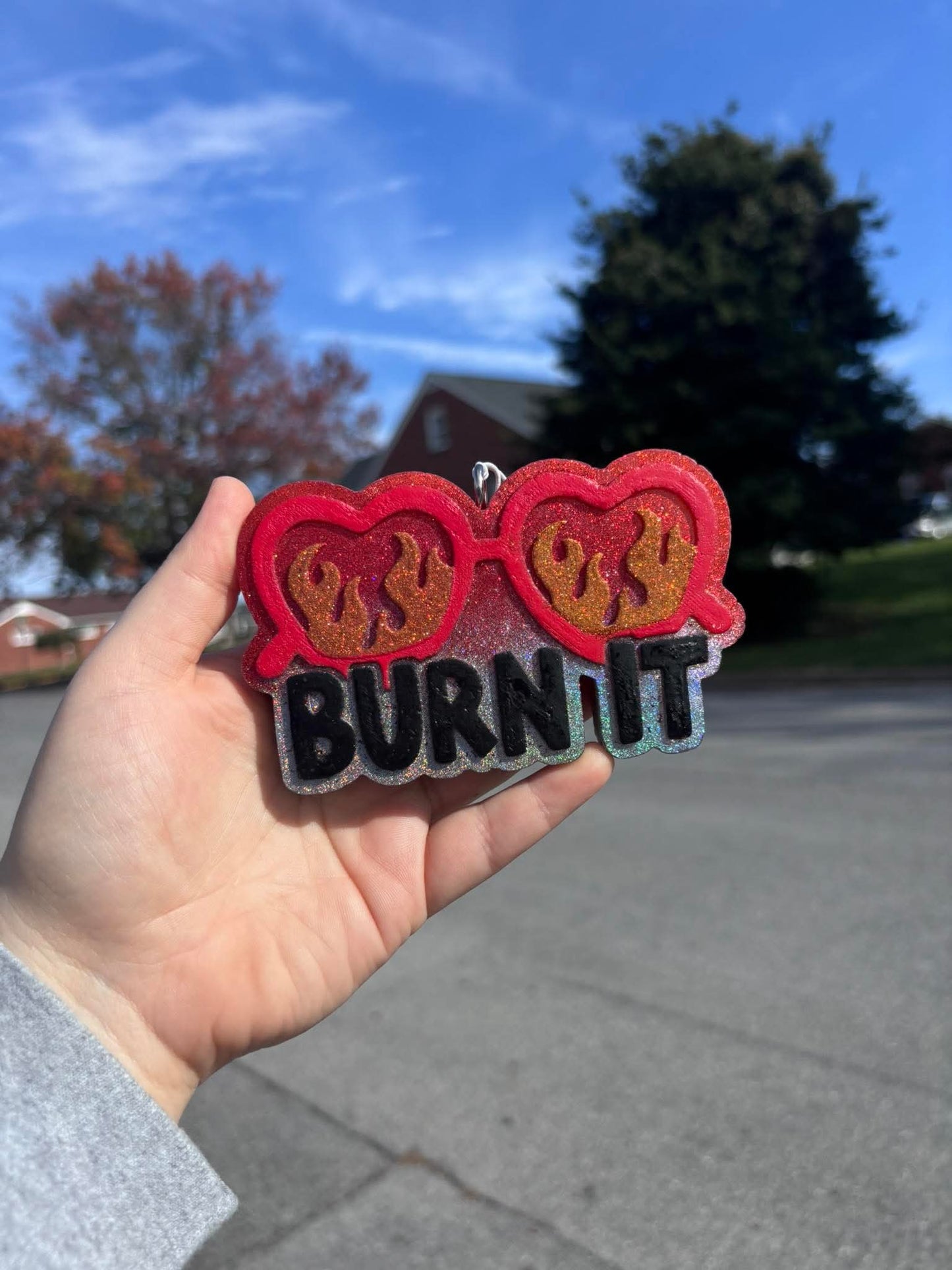 Burn It Heart Glasses With Fire Silicone Freshie Mold - Red River Mold Co