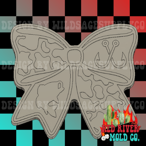 Camo Bass Fishing Bow Silicone Freshie Mold - Red River Mold Co