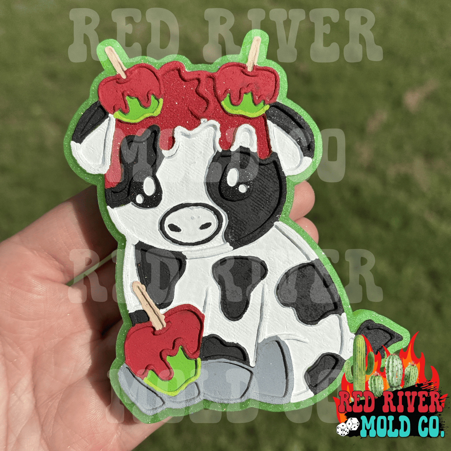 Carmel / Candy Apple Cow silicone freshie mold - Red River Mold Co