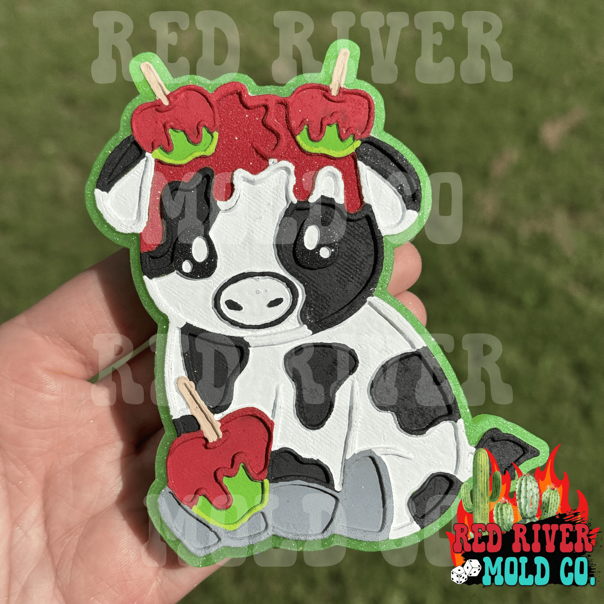 Carmel / Candy Apple Cow silicone freshie mold - Red River Mold Co
