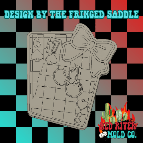 Checkered 67 Cards Silicone Freshie Mold - Red River Mold Co