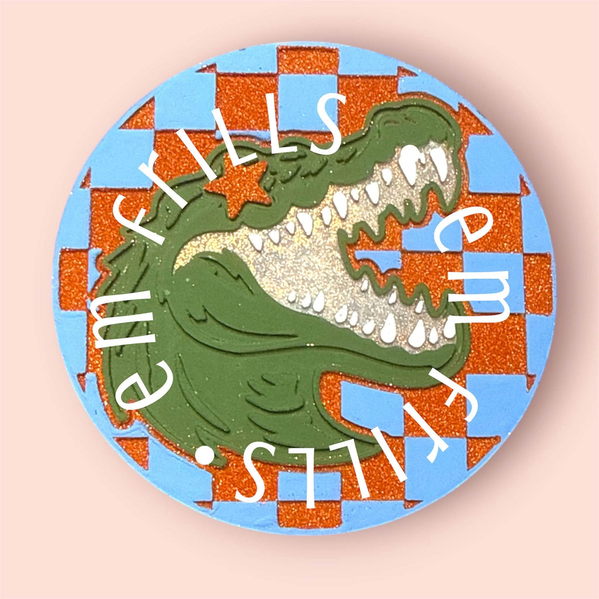 Checkered Alligator WITH STAR EYES 4 in Round Mold Insert - Red River Mold Co