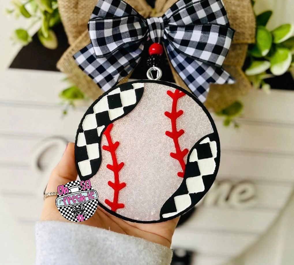 Checkered Baseball / Softball 4 in Round Mold Insert - Red River Mold Co