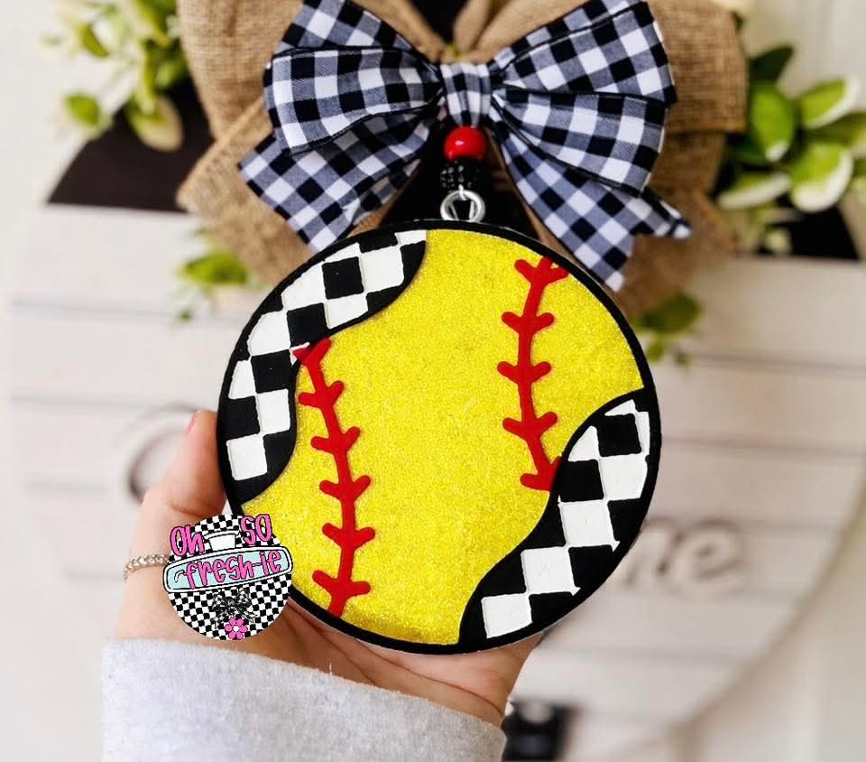 Checkered Baseball / Softball 4 in Round Mold Insert - Red River Mold Co