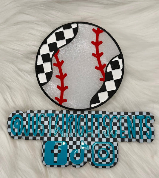 Checkered Baseball / Softball 4 in Round Mold Insert - Red River Mold Co