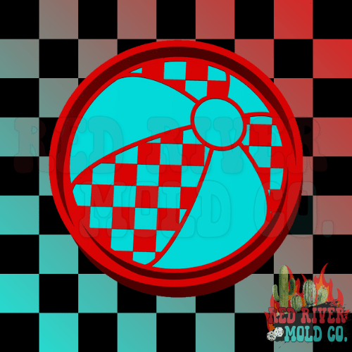 Checkered Beach Ball Silicone Freshie Mold (AGS Mold) - Red River Mold Co