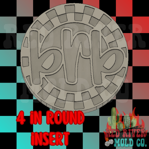 Checkered brb 4 in Round Mold Insert - Red River Mold Co