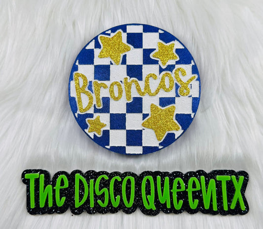 Checkered Broncos With Stars 4 in Round Mold Insert - Red River Mold Co