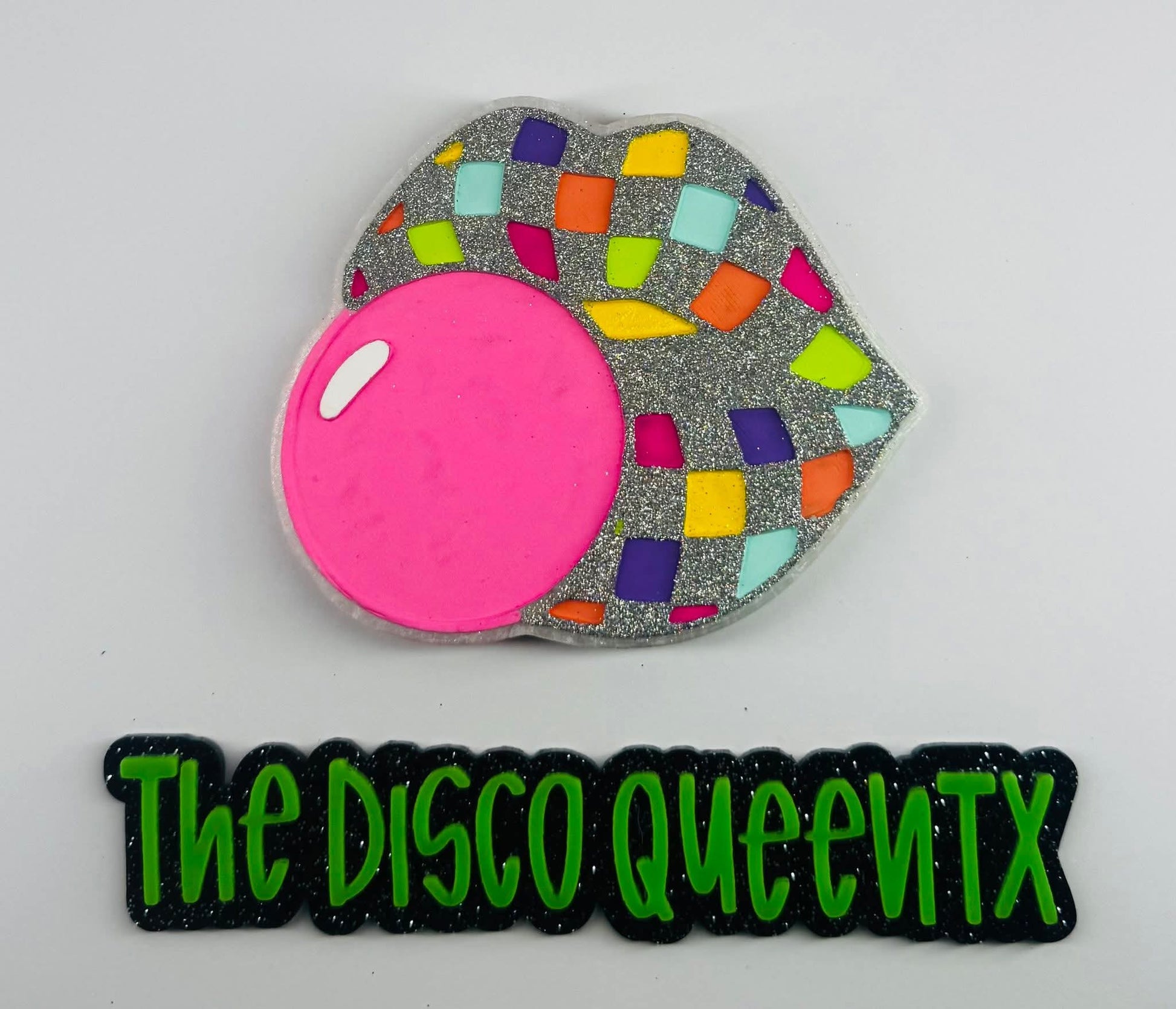 Checkered Bubble Gum Lips Silicone Freshie Mold - Red River Mold Co