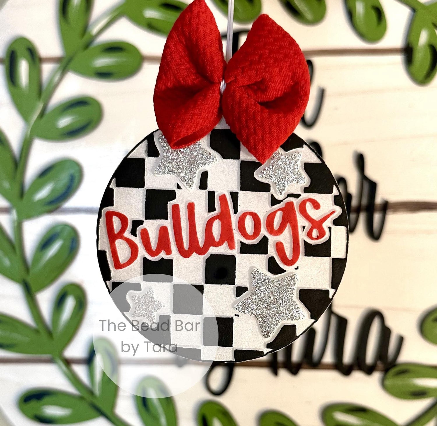 Checkered Bulldogs With Stars 4 in Round Mold Insert - Red River Mold Co