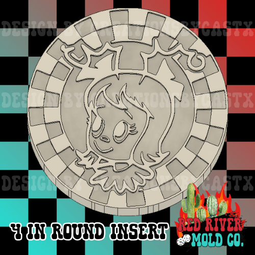 Checkered Cindy Round 4 in Round Mold Insert - Red River Mold Co