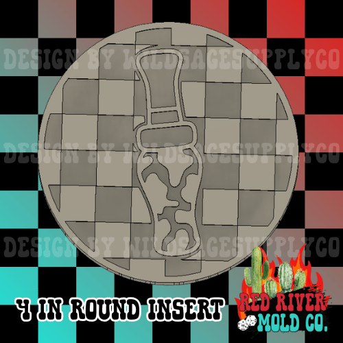 Checkered circle camo Duck call 4 in Round Mold Insert - Red River Mold Co