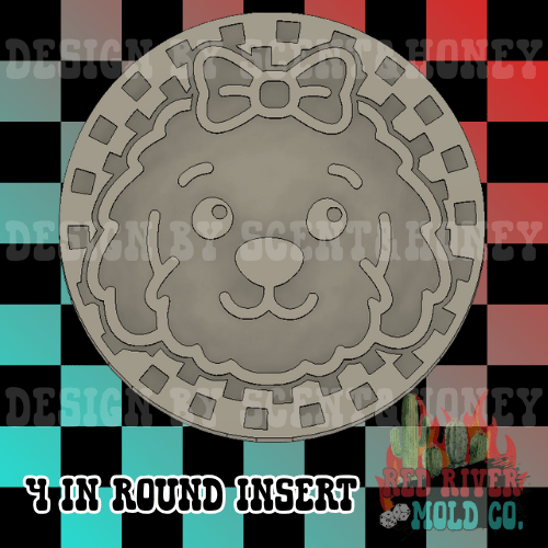 Checkered circle Doodle 4 in Round Mold Insert - Red River Mold Co