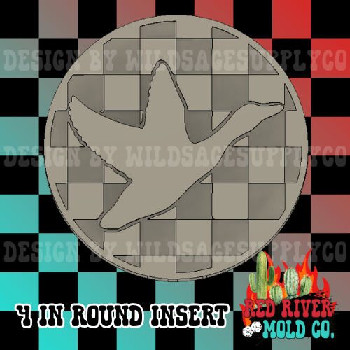 Checkered circle Flying Duck 4 in Round Mold Insert - Red River Mold Co
