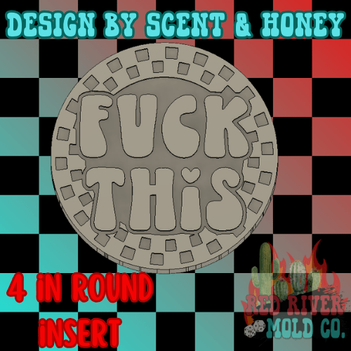 Checkered circle Fuck This 4 in Round Mold Insert - Red River Mold Co