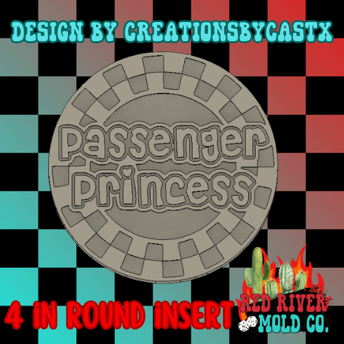 Checkered circle Passenger Princess 4 in Round Mold Insert - Red River Mold Co