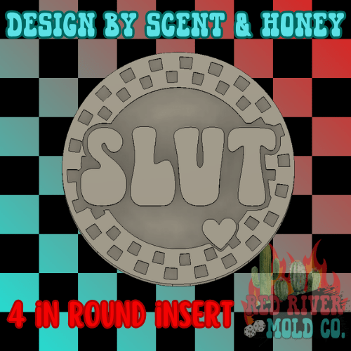 Checkered circle Slut 4 in Round Mold Insert - Red River Mold Co
