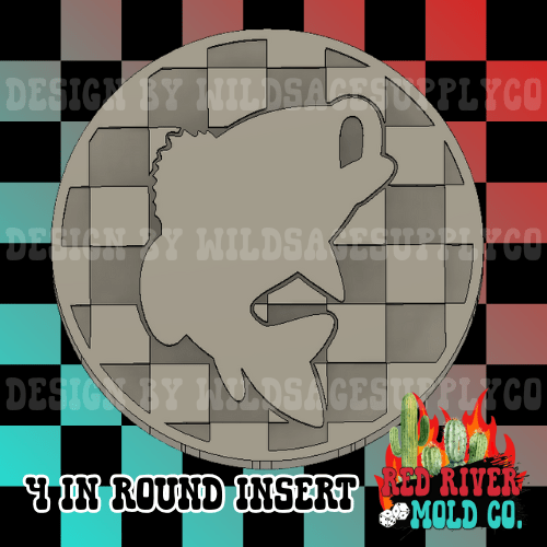 Checkered circle turkey 4 in Round Mold Insert - Red River Mold Co