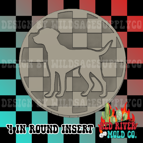 Checkered circle turkey 4 in Round Mold Insert - Red River Mold Co