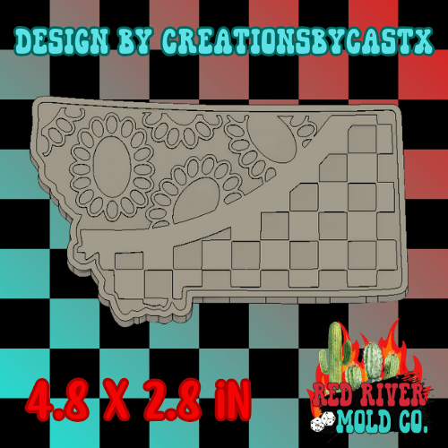 Checkered Concho Montana Silicone Freshie Mold - Red River Mold Co