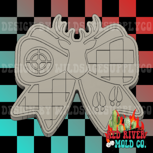 Checkered Deer Hunting Bow Silicone Freshie Mold - Red River Mold Co