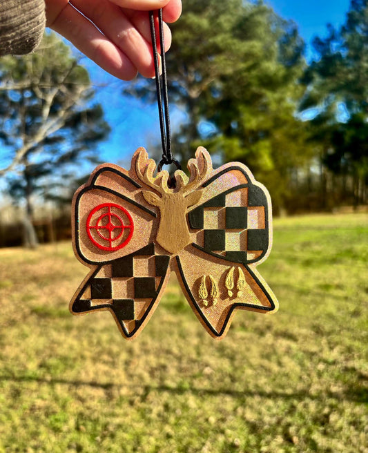 Checkered Deer Hunting Bow Silicone Freshie Mold - Red River Mold Co