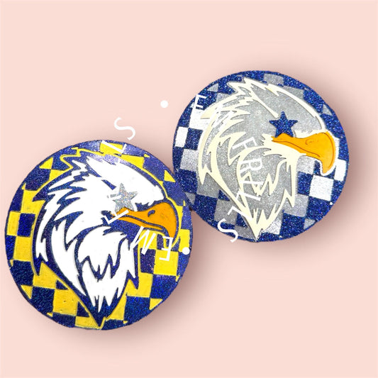 Checkered Eagle / Hawk WITH STAR EYES 4 in Round Mold Insert - Red River Mold Co