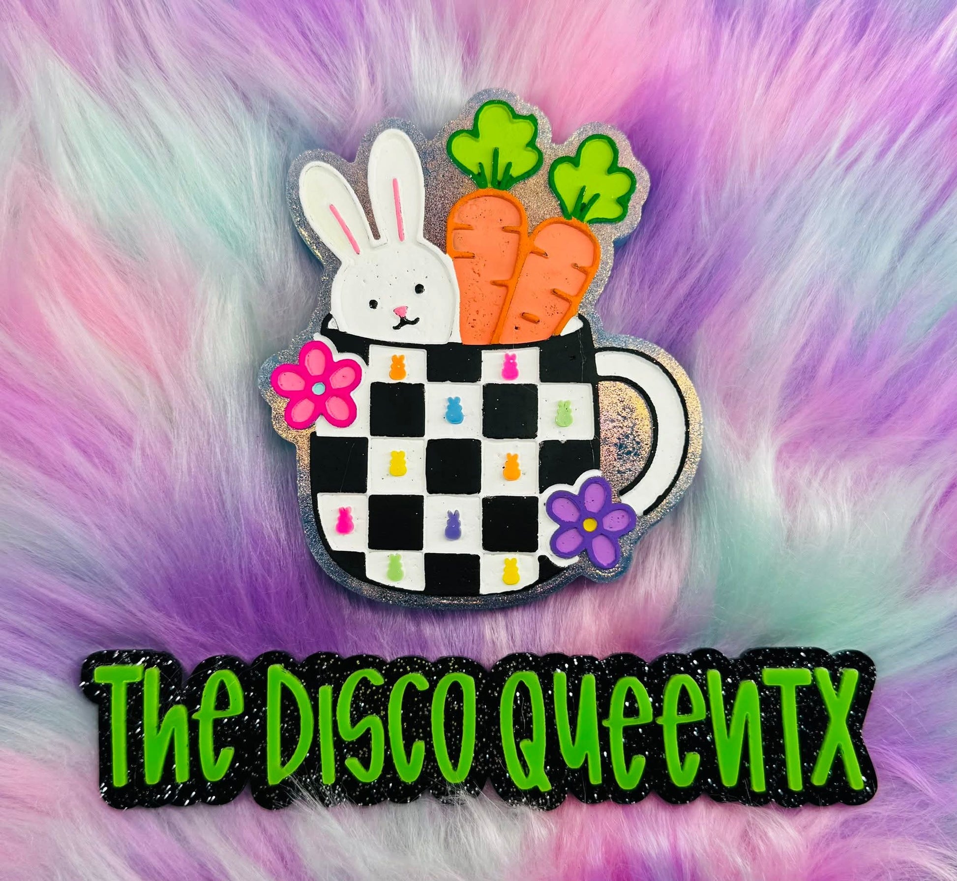 Checkered Easter Mug Silicone Freshie Mold - Red River Mold Co