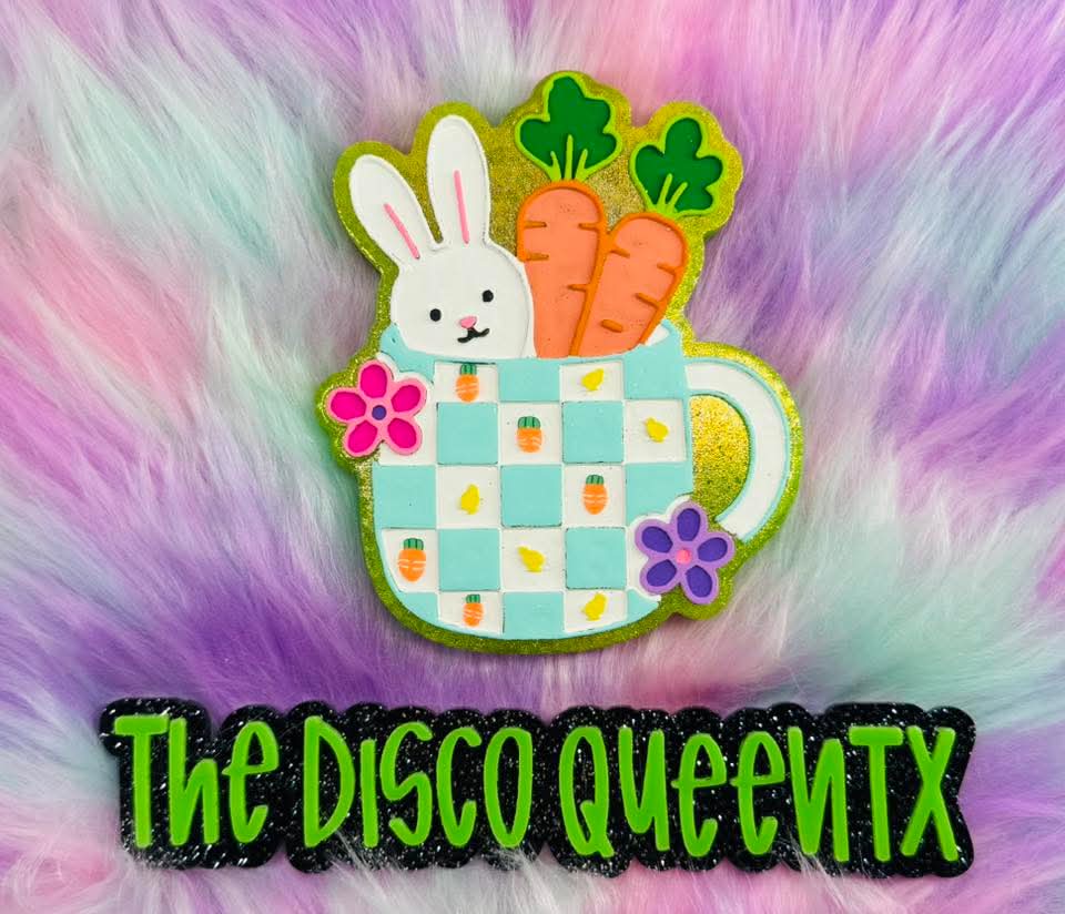 Checkered Easter Mug Silicone Freshie Mold - Red River Mold Co