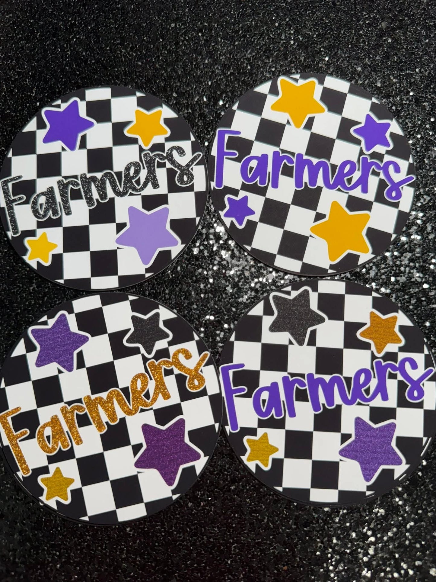 Checkered Farmers With Stars 4 in Round Mold Insert - Red River Mold Co