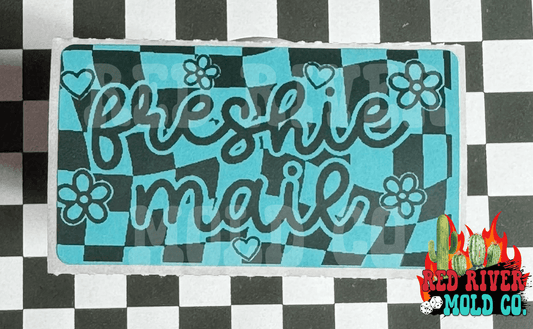 Checkered Floral Freshie Mail Packing Stickers - Red River Mold Co