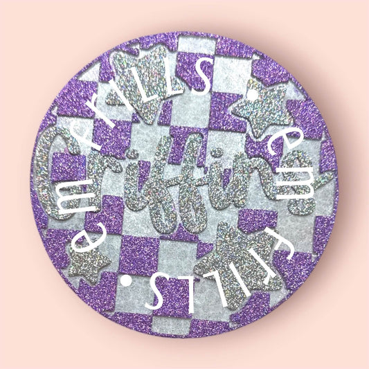 Checkered Griffins With Stars 4 in Round Mold Insert - Red River Mold Co