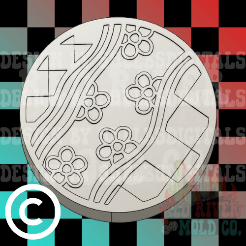 Checkered Groovy Round Silicone Freshie Mold (COPYRIGHT PROTECTED) - Red River Mold Co