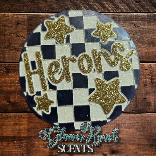 Checkered Herons With Stars 4 in Round Mold Insert - Red River Mold Co