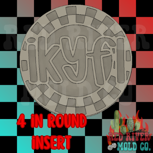 Checkered ikyfl 4 in Round Mold Insert - Red River Mold Co
