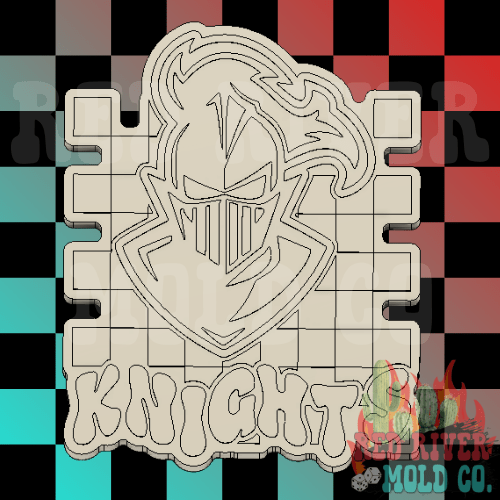 Checkered Knights Mascot Silicone Freshie Mold - Red River Mold Co