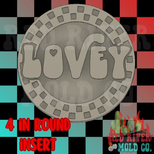 Checkered Lovey 4 in Round Mold Insert - Red River Mold Co