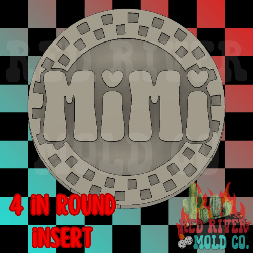 Checkered Mimi 4 in Round Mold Insert - Red River Mold Co