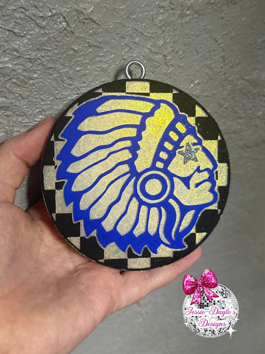 Checkered Native American WITH STAR EYES 4 in Round Mold Insert - Red River Mold Co