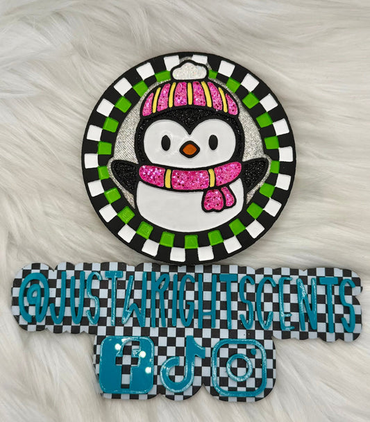 Checkered Penguin Round 4 in Round Mold Insert - Red River Mold Co