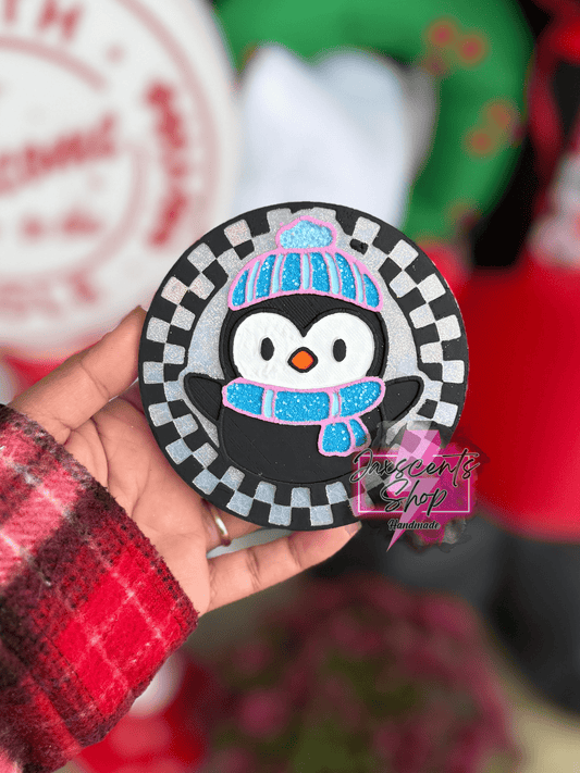 Checkered Penguin Round 4 in Round Mold Insert - Red River Mold Co