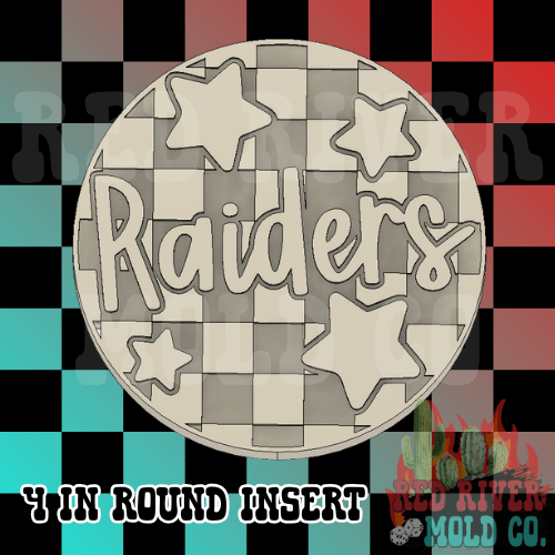 Checkered Raiders With Stars 4 in Round Mold Insert - Red River Mold Co