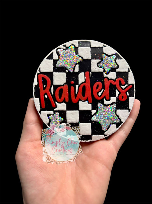 Checkered Raiders With Stars 4 in Round Mold Insert - Red River Mold Co