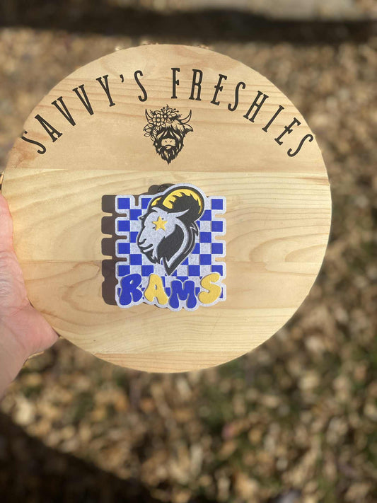 Checkered Rams With Star Eyes Mascot Silicone Freshie Mold - Red River Mold Co