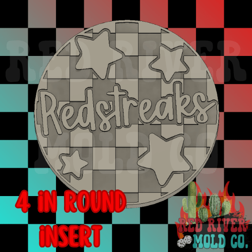 Checkered Redstreaks With Stars 4 in Round Mold Insert - Red River Mold Co