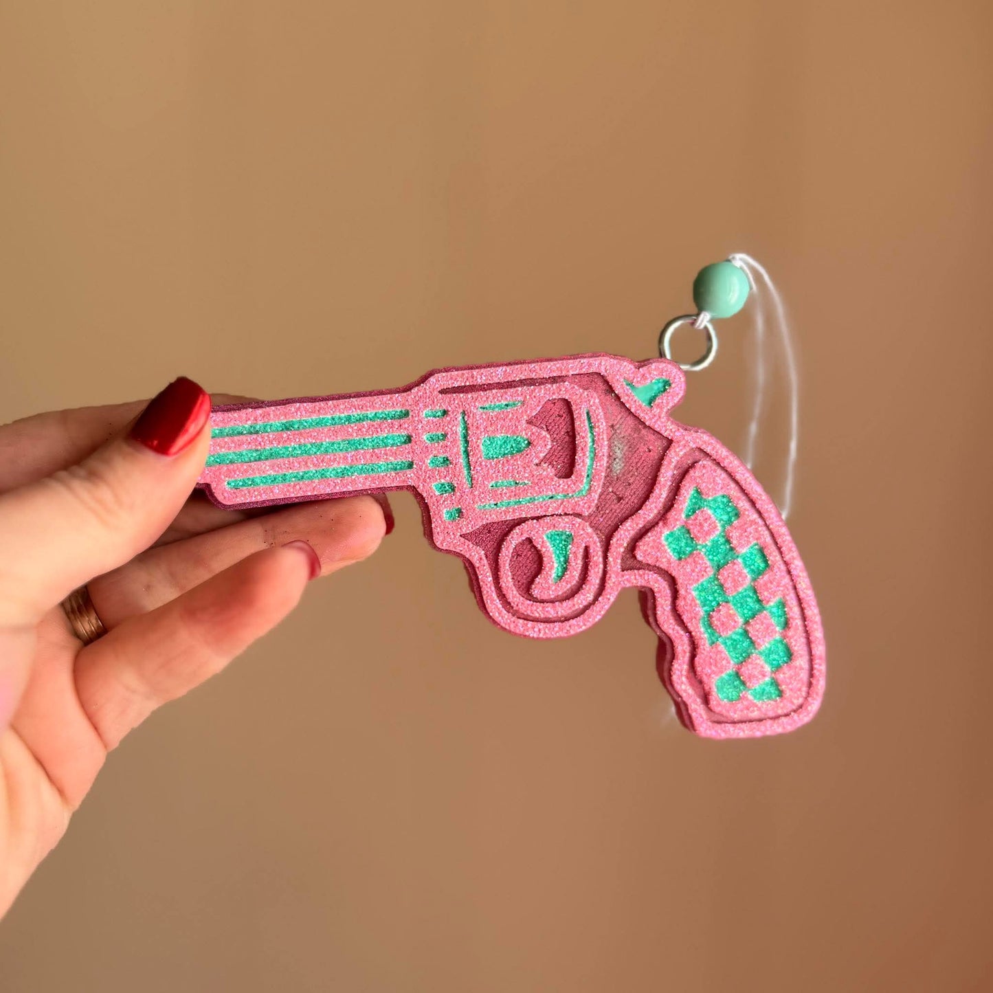 Checkered Revolver Pistol Silicone Freshie Mold (AGS Mold) - Red River Mold Co